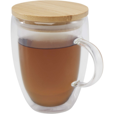 Logotrade reklaamkingituse foto: Leona 350 ml klaastass bambusest kaanega