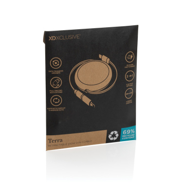 Logo trade reklaamtooted foto: Terra RCS alumiiniumist sissetõmmatav 240W 2-in-1 kaabel