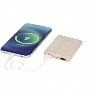 Logo trade liikelahjat mainoslahjat kuva: Asama-varavirtalähde, 5 000 mAh, vehnänolkea