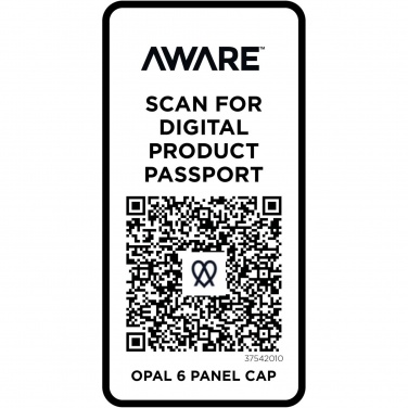 Logo trade mainoslahjat tuotekuva: Opal Aware™ -lippis kierrätysmateriaalista, kuusipaneelinen