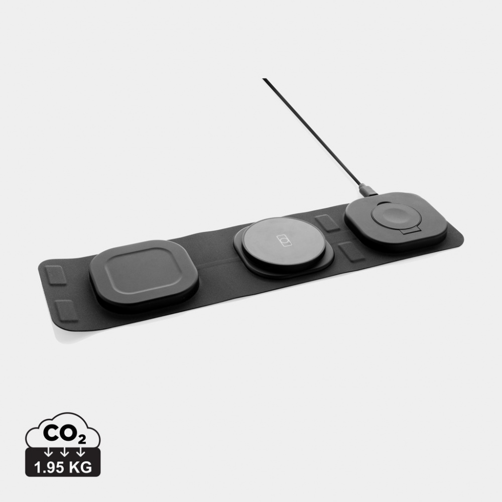 Logo trade mainostuotet tuotekuva: Swiss Peak RCS rplastic 3-in-1 langaton 15W matkalaturi