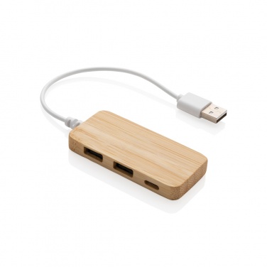 Logotrade mainoslahja ja liikelahja kuva: Bambuinen USB tyypin C hub