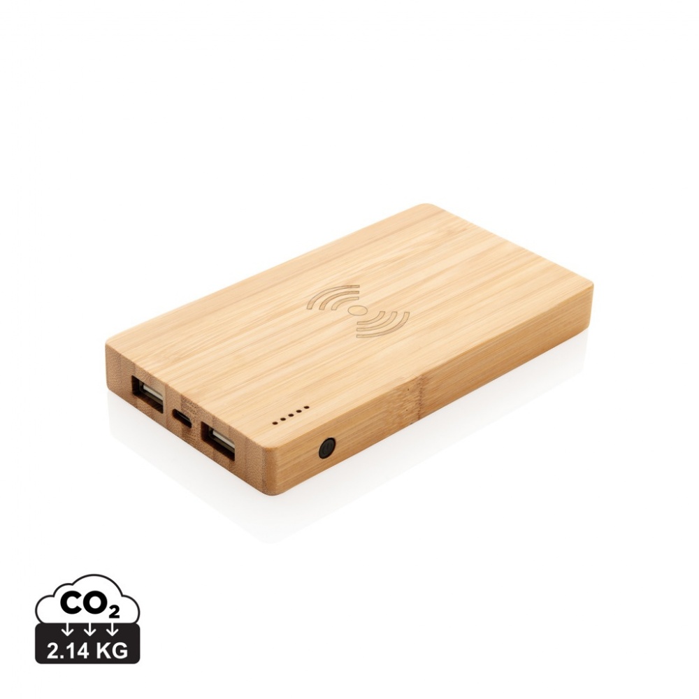 Logotrade liikelahja mainoslahja kuva: Bamboo 4000 mAh:n langaton 5W varavirtalähde