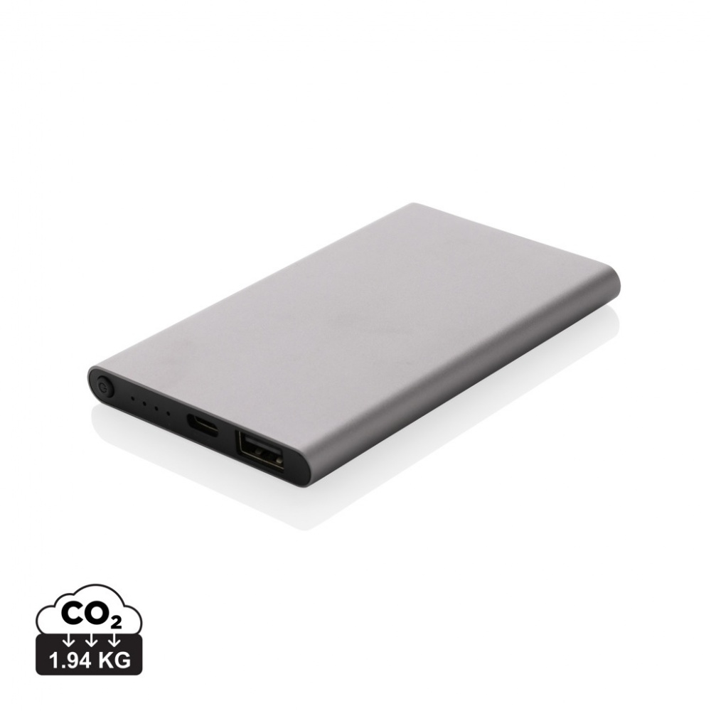 Logo trade mainostuote kuva: 4000mAh virtapankki USB-C:llä RCS muovista/alumiinista
