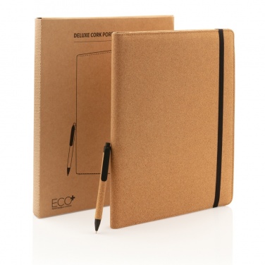 Logo trade liikelahjat mainoslahjat kuva: Deluxe korkki portfolio A4 kynällä