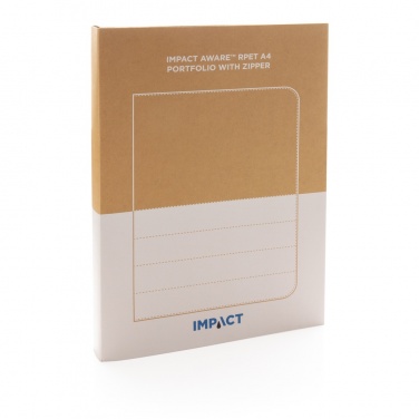 Logo trade mainoslahja kuva: Impact AWARE™ RPET A4 portfolio vetoketjulla
