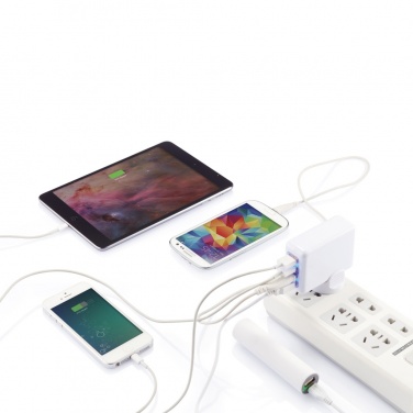 Logo trade liikelahja mainoslahja tuotekuva: Matkapistoke 4 USB-portilla