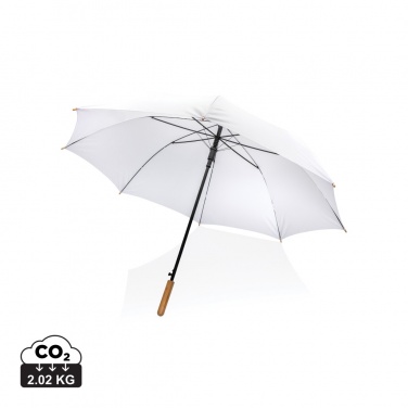 Logotrade mainoslahja ja liikelahja kuva: 27" Impact AWARE™ RPET 190T auto-open bambusateenvarjo