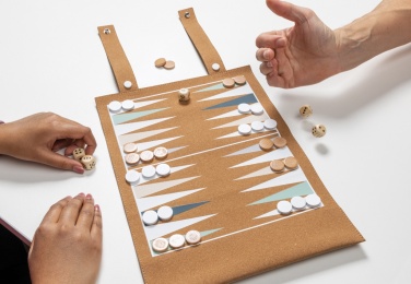 Logo trade mainostuotet tuotekuva: Britton taitettava backgammon -ja tammipelisetti korkista