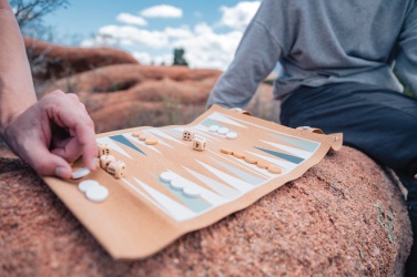 Logo trade liikelahja mainoslahja tuotekuva: Britton taitettava backgammon -ja tammipelisetti korkista