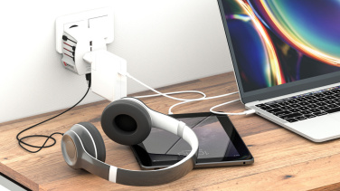 Logo trade mainostuotet tuotekuva: SKROSS World Travel MUV 2-napainen USB A ja C adapteri