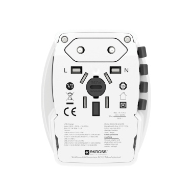 Logo trade liikelahjat tuotekuva: SKROSS World Travel adapteri MUV 65W PD USB C -kaapelilla