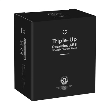 Logotrade mainoslahja tuotekuva: Triple-Up RCS kierrätetty ABS-langaton latausteline