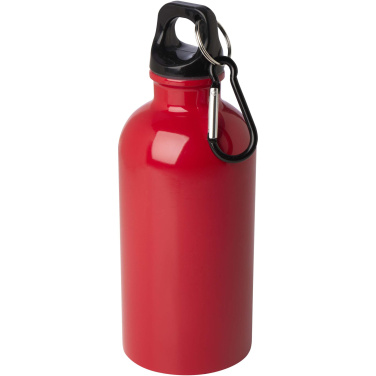 Logo trade mainostuote kuva: Oregon 400 ml:n RCS-sertifioitu, yksiseinämäinen, ruostumattomasta teräksestä valmistettu vesipullo jousihaalla