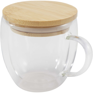 Logotrade liikelahja tuotekuva: Lenora 250 ml:n lasikuppi bambukannella