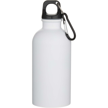 Logo trade mainoslahjat tuotekuva: Oregon 400 ml:n RCS-sertifioitu, yksiseinämäinen, ruostumattomasta teräksestä valmistettu vesipullo karabiinihaalla