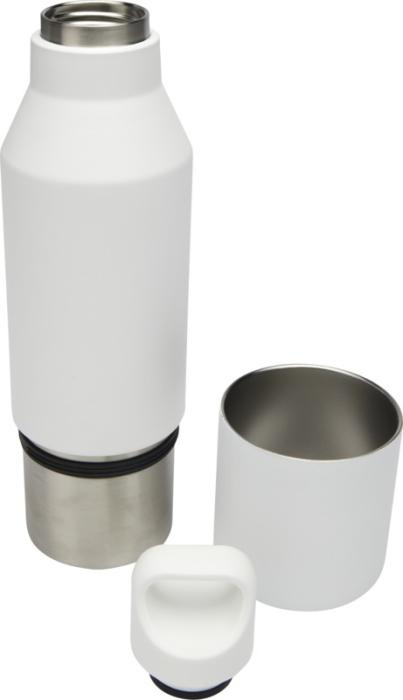 Logo trade mainoslahjat tuotekuva: Odessy 600 ml:n RCS-sertifioitu kierrätetystä ruostumattomasta teräksestä tehty termospullo 300 ml:n kupilla