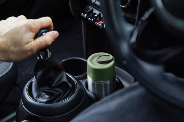 Logo trade liikelahjat mainoslahjat kuva: Musta+Blum-eristetty matkamuki ruostumatonta terästä