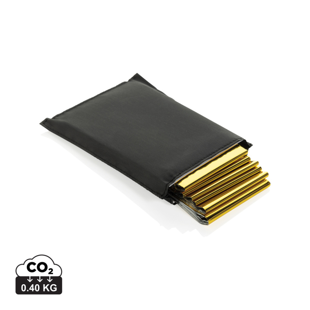 Logo trade mainostuote kuva: Solra hätäpeite RCS-kierrätetystä RPET-pussissa