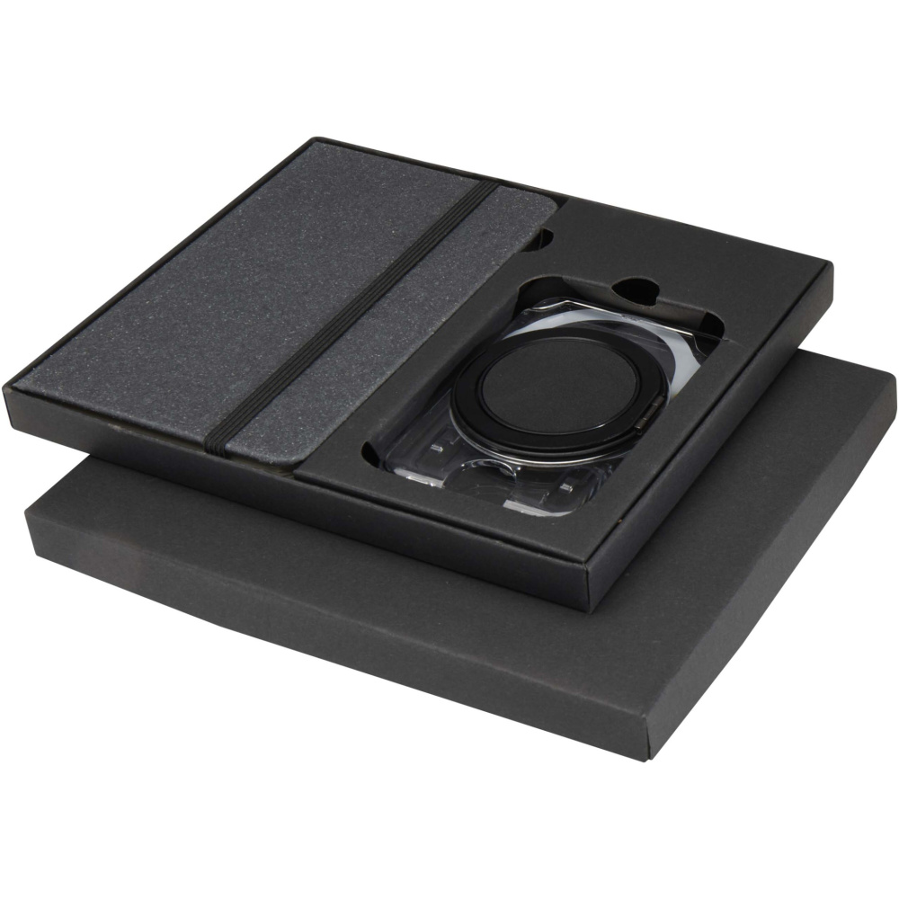 Logo trade mainoslahja kuva: Kern kovakantinen muistikirja (A6) ja MagSafe lompakkolahjasetti