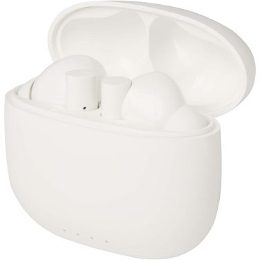 Logotrade mainoslahjat ja liikelahjat tuotekuva: Alterf kierrätysmuovista valmistetut langattomat True Wireless Bluetooth® -kuulokkeet silikonisilla korvasovittimilla