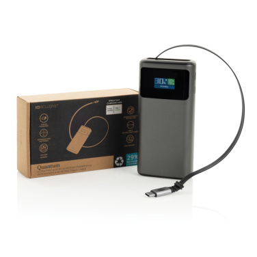 Logo trade mainoslahjat ja liikelahjat kuva: Quantum RCS PD45W nopea 10 000 mAh -varavirtalähde näytöllä