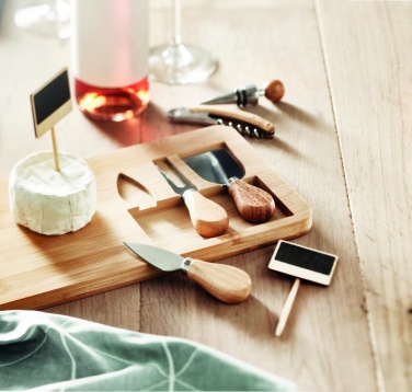 Logotrade verslo dovanos nuotrauka: Bamboo Cheese lentų rinkinys Leipzig