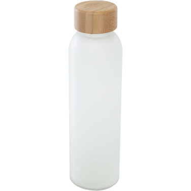 Logotrade dovana nuotrauka: Lume 500 ml matinio natrio kalkinio stiklo butelis su bambukiniu dangteliu