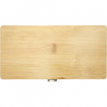 Logotrade biznesa dāvanas foto: Kniedes 19 daļu bambusa/pārstrādātas plastmasas instrumentu komplekts