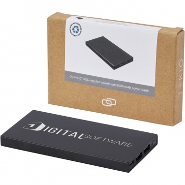 Logotrade biznesa dāvanas foto: Pievienojiet 5000 mAh pārstrādāta alumīnija barošanas bloku 