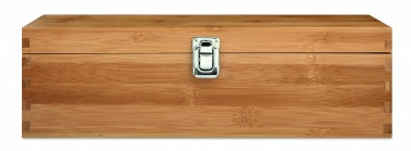 Logotrade ziemassvētku dāvanas foto: Vīna komplekts bambusa kastē