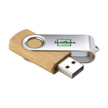 Logotrade biznesa dāvanas foto: USB Twist Bamboo no noliktavā 4 GB