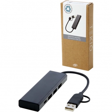 Лого трейд pекламные продукты фото: Концентратор USB 2.0 Rise из переработанного алюминия, сертифицированного по стандарту RCS