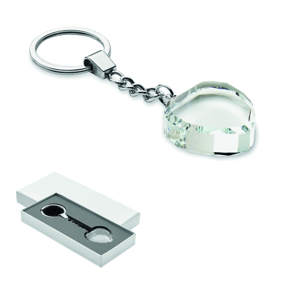 Лого трейд pекламные продукты фото: Glass heart award key ring