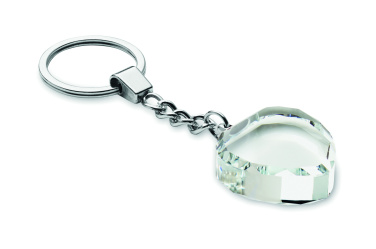 Логотрейд pекламные cувениры картинка: Glass heart award key ring