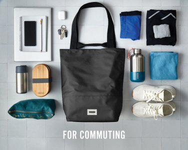 Лого трейд pекламные cувениры фото: Черная термосумка-тоут/холодильник Blum 16 л