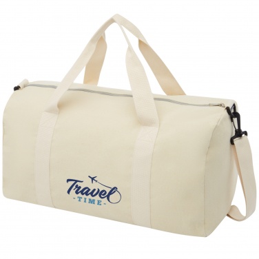Logotrade presentreklam bild: Pheebs duffelväska i 450 g/m² återvunnen bomull och polyester 24L