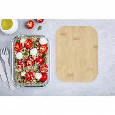 Logotrade reklamprodukter bild: Roby lunchlåda i glas med bambulock