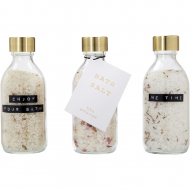 Logotrade reklamprodukter bild: Wellmark Just Relax 3-delad presentförpackning med badsalt, 200 ml