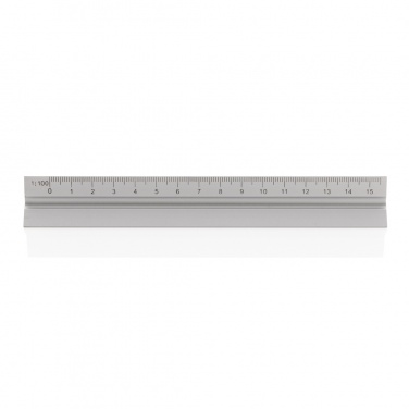 Logotrade kampanjprodukter bild: 15cm triangulär aluminiumlinjal