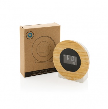 Logotrade profilprodukter bild: Utah LCD skrivbordsklocka RCS rplast & bambu