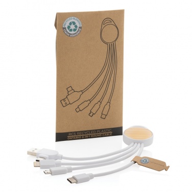 Logotrade kampanjprodukter bild: Ontario 6-i-1 rund kabel i RCS återvunnen plast