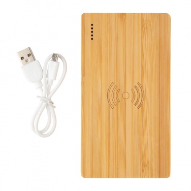 Logotrade reklamprodukter bild: Bambu 4.000 mAh trådlös 5W powerbank