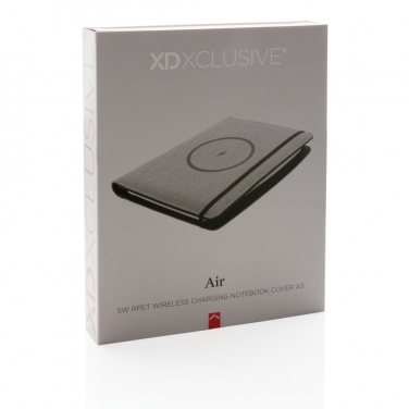 Logotrade reklamprodukter bild: Air A5 anteckningsbokomslag med 5W trådlös laddning