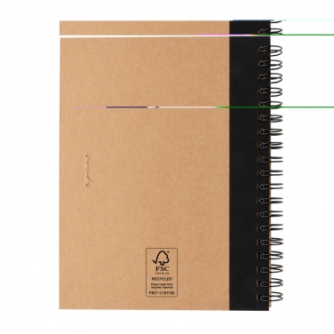 Logotrade kampanjprodukter bild: Spiralbunden anteckningsbok i kraftpapper, med penna