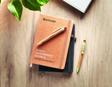 Logotrade reklamprodukter bild: A5 notebook i återvunnen PU