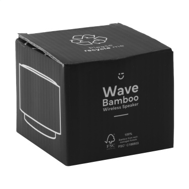Logotrade reklamprodukter bild: Wave Bamboo trådlös högtalare