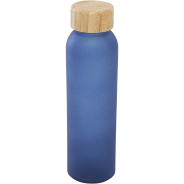 Logotrade profilreklam bild: Lume 500 ml matt glasflaska av silikatglas med bambulock