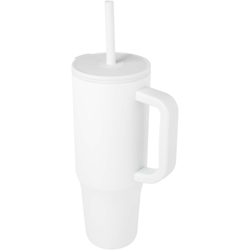 Logotrade profilprodukter bild: Brady 900 ml RCS-certifierad isolerad mugg med silikonsugrör