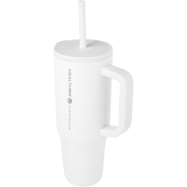 Logotrade reklamprodukter bild: Brady 900 ml RCS-certifierad isolerad mugg med silikonsugrör